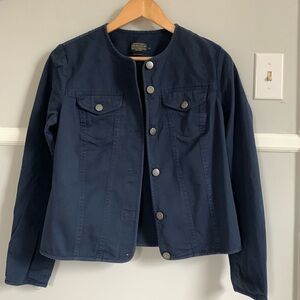 Pendleton jacket- collarless women’s M dark blue w/pewter color buttons